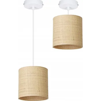 ZÁVĚSNÁ LAMPA 1 ŽÁROVKA STROPNÍ STÍNIDLO RATAN 15 CM TRUBICE E27 LED