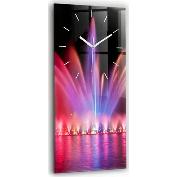 Hodiny Vertikální Nástěnné Hodiny Tiché ručičky Kuchyně Vratislavská fontána v noci