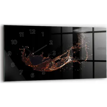 Hodiny Horizontální skleněné nástěnné hodiny do obýváku S Potiskem Rozlitý nápoj 60x30 cm