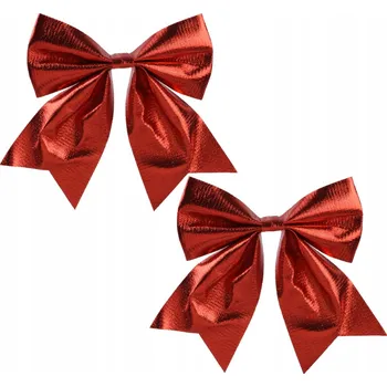 Vánoční dekorace Kokardy Ozdobné mašličky ČERVENÉ na vánoční stromeček dárek DIY 17cm 2ks