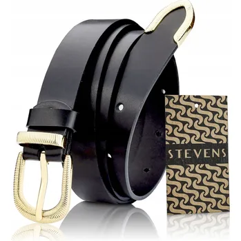 Opasek PÁSEK DÁMSKÝ KOŽENÝ RETRO VINTAGE ZLATÝ DO ŠATŮ MÓDNÍ STEVENS Q1