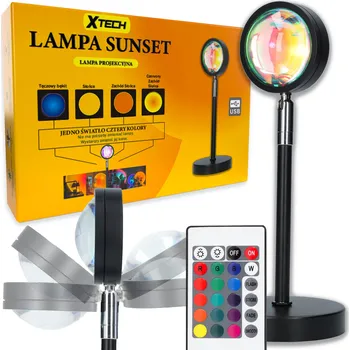 Lampička Stolní lampička Xtech černá LED vícebarevná USB