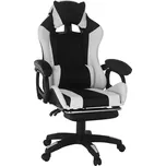 Max-i Kancelářské / herní křeslo MAURICE s RGB LED podsvícením, černé / bílé