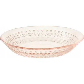 Talíř VILLA ITALIA Skleněný dezertní talířek 15 cm BRIANA růžový