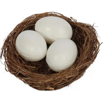 Velikonoční dekorace VAJÍČKA V HNÍZDĚ 12cm umělé hnízdo s vajíčky