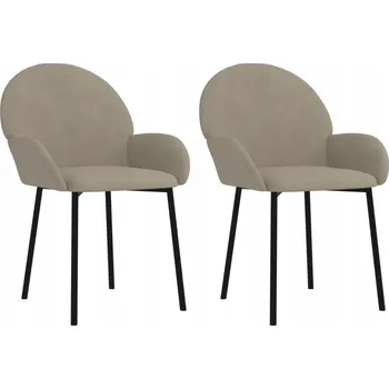 Jídelní židle Jídelní židle, 2 ks, světle šedé, sametové