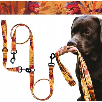 Vodítko pro psa Vodítko pro dva psy Ukory popruh 1,58 m