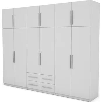 Šatní skříň Skříň eMeblast dub sonoma 300x240x57 cm se zrcadlem