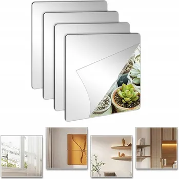 Zrcadlo SAMOLEPICÍ ARCHY ZRCADLOVÉ FÓLIE, AKRYLOVÉ ZRCADLOVÉ DLAŽDICE 4 KS