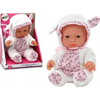 Malá Panenka Miminko Bílé Oblečení Čepička Mašlička Uši