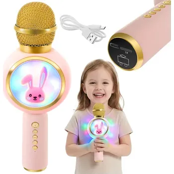 Mikrofon Bezdrátový karaoke mikrofon Izoxis 27048 růžový