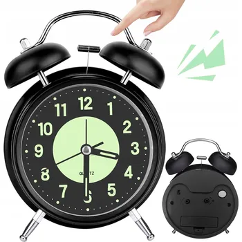 Budík ANALOGOVÝ BUDÍK TRADIČNÍ RETRO DESIGN ČITELNÉ HODINY ALARM NA BATERIE