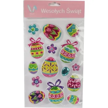 Velikonoční dekorace Gelové Samolepky Velikonoční Barevná Vajíčka na Dekoraci Oken a Nábytku