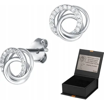 Náušnice Stříbrné náušnice kruhy se zirkony, ryzost 925 DÁREK
