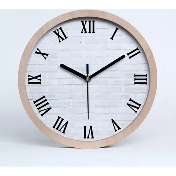 Hodiny Kuchyňské nástěnné hodiny cihlová zeď průměr 20 cm