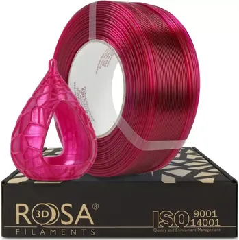 Filament Rosa3D Filament PET-G Standard HS 1.75, 1kg, ReFill | Pink Transparent