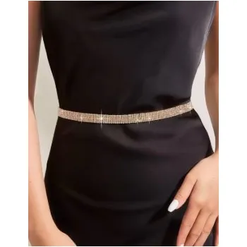 Souprava šperků B-TOP Třpytivý řetízkový pásek s kamínky ve zlaté barvě