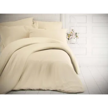 Povlečení Kvalitex Jednobarevné bavlněné povlečení 140x200, 70x90cm smetanové Rozměr povlečení: 1+2, 240x200, 70x90cm