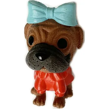 Figurka Figurka Pejsek Buldok model s modrou mašlí