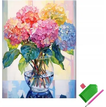 Obraz Diamantové vyšívání 5D DIY - Hortenzie, sada 30x40 cm