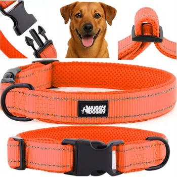 Obojek pro psa Materiálový obojek pro psa s odrazkou HUGGY DOGGY, velikost S