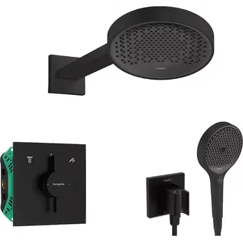 Sprchový set Hansgrohe - Sprchový set s baterií pod omítku, s tělesem, průměr 25 cm, 3 proudy, matná černá SANI21HHH405