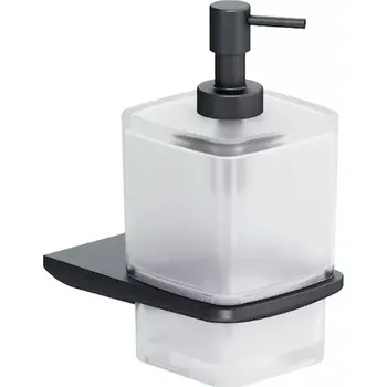 Dávkovač mýdla kielle Vega - Dávkovač mýdla s držákem, matné sklo/matná černá 40118004