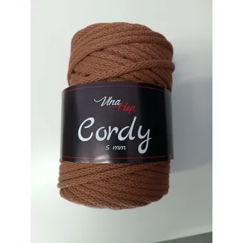 Vlna-hep Cordy šňůry 5mm - 8224 hnědá (původní odstín)