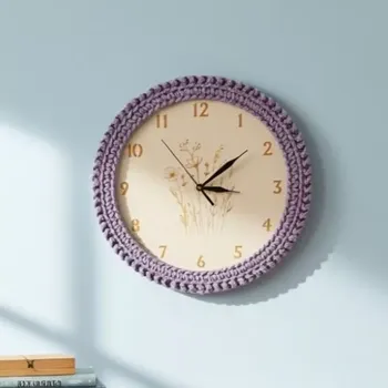 Hodiny Nástěnné hodiny luční kvítí - levandulové (hodiny)