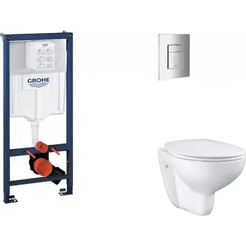 WC sada Grohe Rapid SL - Set předstěnové instalace, klozetu, sedátka SoftClose a tlačítka Skate Cosmopolitan, chrom SANI11BB2113