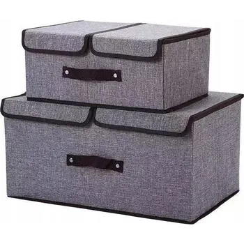 Úložný box Krabička - organizér na povlečení na oblečení, vyztužená, s víkem, nádoba 38 l