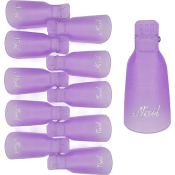 Odlakovač nehtů CuteNails Klipy na nehty pro odstranění gelu: fialové 10 ks