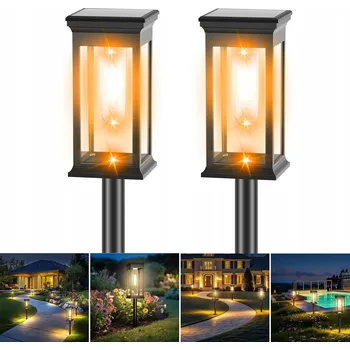 Venkovní osvětlení 2x ZAHRADNÍ SOLÁRNÍ LAMPA DEKORATIVNÍ LUCERNA ZAPICHOVACÍ SLOUPEK FILAMENT