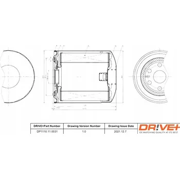 Olejový filtr OLEJOVÝ FILTR MAZDA DIESEL 2.5 96-99 B-SERIE DRIVE+