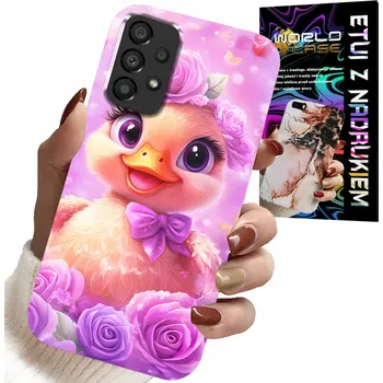 Pouzdro na mobilní telefon POUZDRO pro Samsung Galaxy A33 5G - Sladká Kachnička, kachna na růžovém pozadí