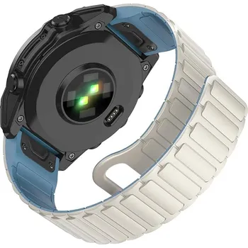 Příslušenství k chytrým hodinkám Silikonový magnetický řemínek 26 mm Antique White Haze & Blue