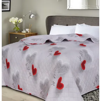 Přehoz na lůžko Přehoz na postel HEARTIZIA DIAMOND, světle šedý Rozměr: 220 x 240 cm