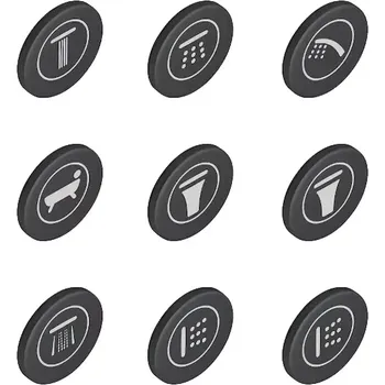 Grohe Náhradní díly - Krytky symbolů pro baterie SmartControl, 9 ks 14077XH0