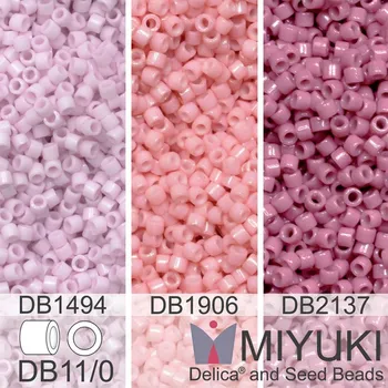 Korálek Korálky Miyuki Delica 11/0. Barevné variace č.35 DB1494, DB2137, DB1906