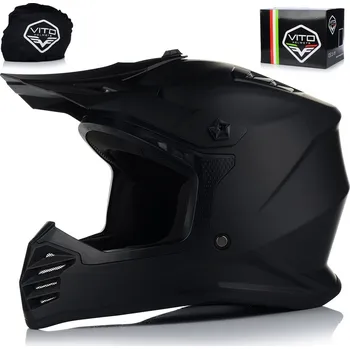 Helma na motorku MOTOCYKLOVÁ PŘILBA PRO DĚTI VITO TIVOLI MINI DĚTSKÁ CROSS QUAD ČERNÁ