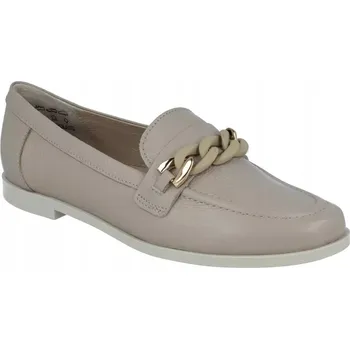 Dámské mokasíny Dámské kožené mokasíny polobotky Ryłko 1MR44_X_ _5SNF BÉŽOVÁ KŮŽE VEL..40