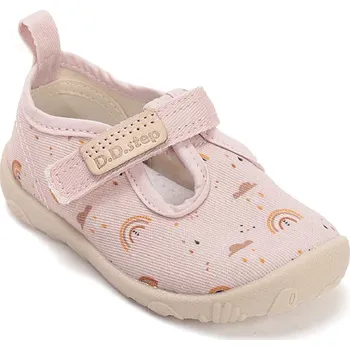 Dívčí tenisky D.D.step barefoot dětské plátěné tenisky/přezůvky C086-61991 růžové Velikost: 24