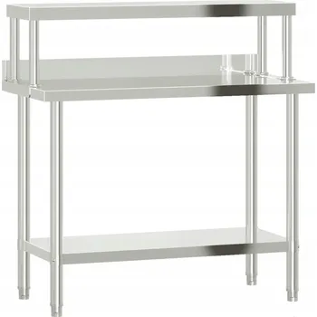 Psací stůl Kuchyňský pracovní stůl s policí, 110x55x120 cm, nerezová ocel