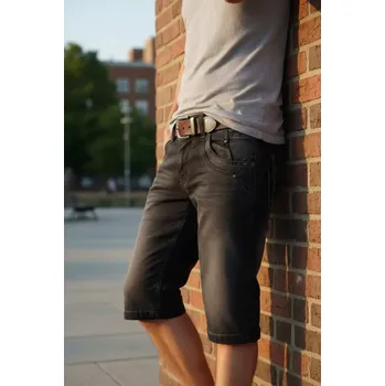 Pánské kraťasy Pánské riflové kraťasy DTgreen černé