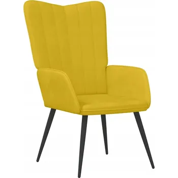 Křeslo Greatstore Relaxační křeslo s hořčicově žlutým sametem