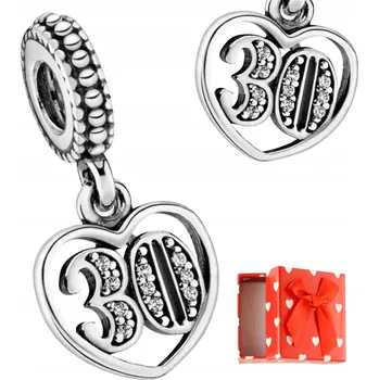 Přívěsek Přívěsek Charm 30. NAROZENINY výročí jako dárek stříbro S925 + KRABIČKA Dárek
