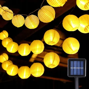 Venkovní osvětlení Solární LED světelný řetěz lampiony lampičky voděodolný IP65 9M