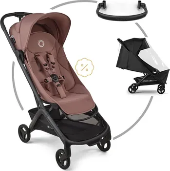 Kočárek Bugaboo Butterfly 2 set + madlo + pláštěnka BLACK/DUSTY PINK