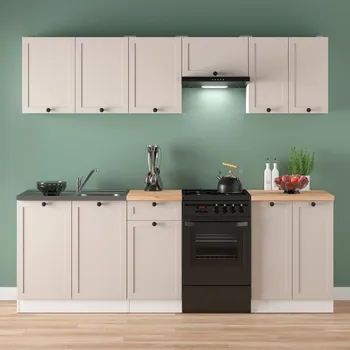 Kuchyňská linka Black Red White Junona Modul Ramka 230 cm bílá/kašmír