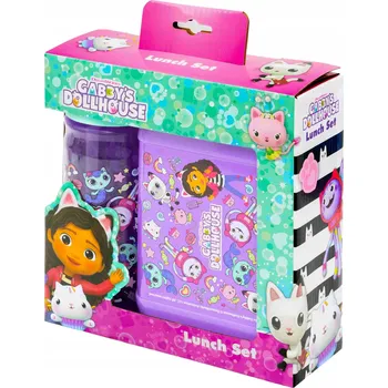 Svačinový box Snídaňový set: svačinový box + lahev na pití Gábinin Kouzelný Domek Gabby's Dollhouse Astra